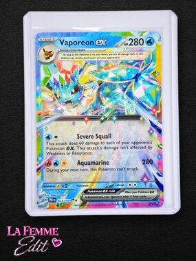 Pokemon Card Vaporeon EX 023/131 Double Rare Tera Holo Prismatic Evolutions